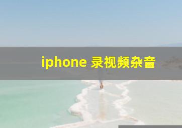 iphone 录视频杂音